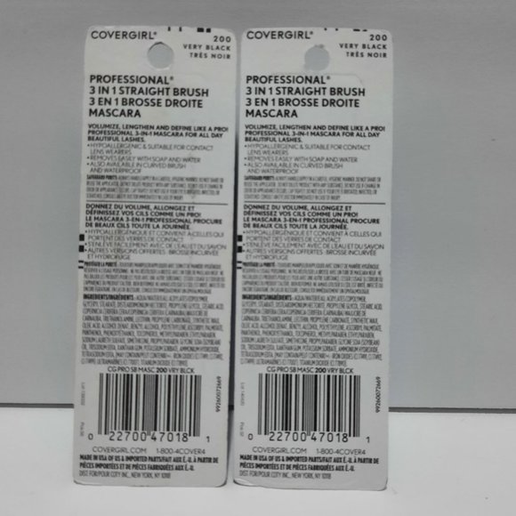 ⚫ $ 8.00 Set of 2 COVERGIRL PROFESSIONAL MASCARA VERY BLACK  # 200  3 in 1 - Picture 5 of 6